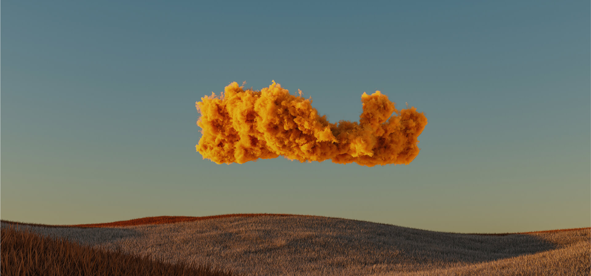 Yellow cloud in the desert.