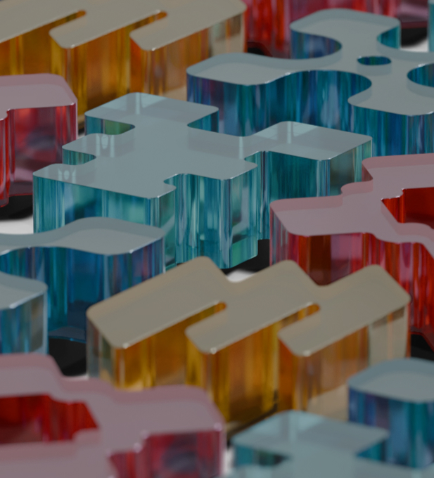Abstract puzzle pieces.